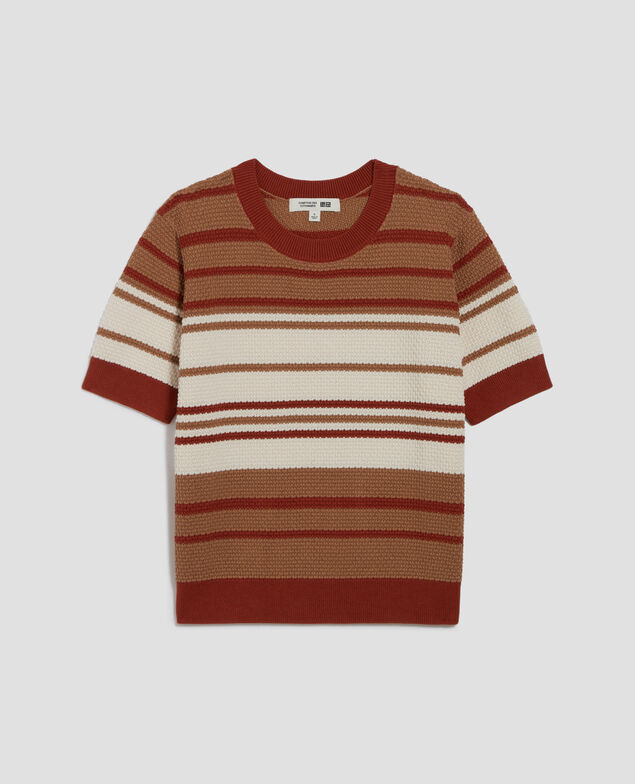 Short-sleeve cotton jumper J260 st ecru orange