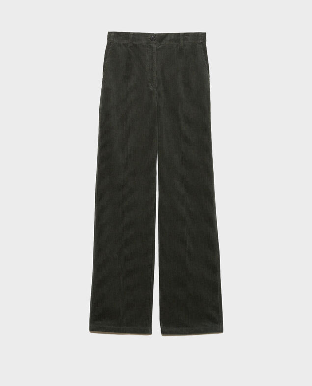 BLANDINE - Corduroy straight trousers 8817 58 darkgreen