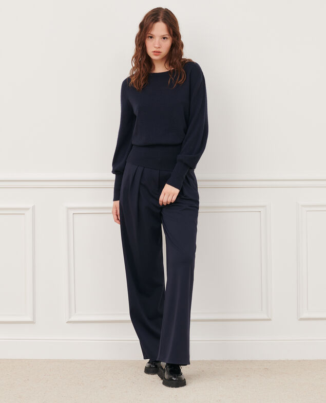 Fine cashmere boatneck jumper Night sky