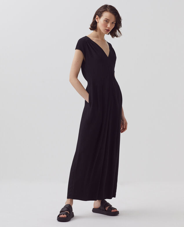 Silky sleeveless jumpsuit H091 black beauty