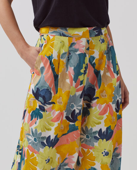 YVONNE - Loose cotton trousers 0430 palmeraie yellow 3spa290c10