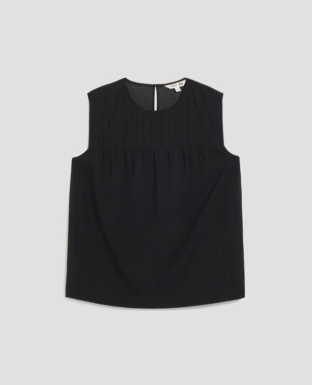 Cotton voile sleeveless top H091 black beauty