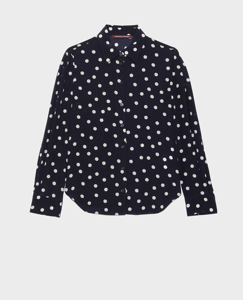 SIBYLLE - Silk shirt 8855 69 navy dots 2wsh245s01