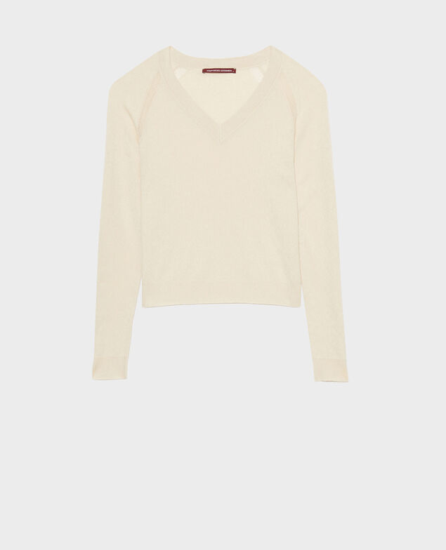 Mixed silk jumper 30 natural