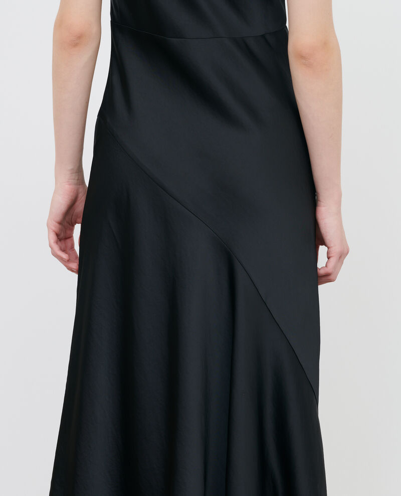 Short-sleeved long dress Black beauty Pablanc