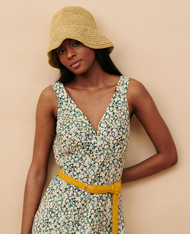 Printed maxi dress 7302c 119 print yellow