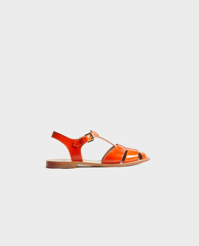 Patent leather sandals Spicy orange