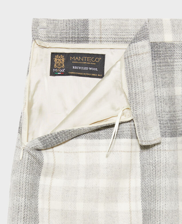 Wool blend mini skirt A003 white check