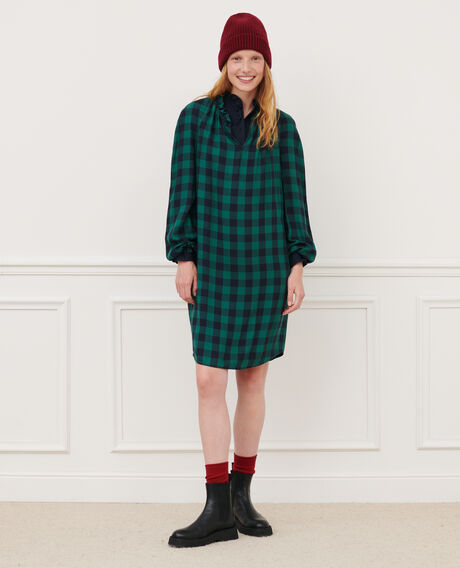 Loose check dress 8866 55 green check 2wdr137v13