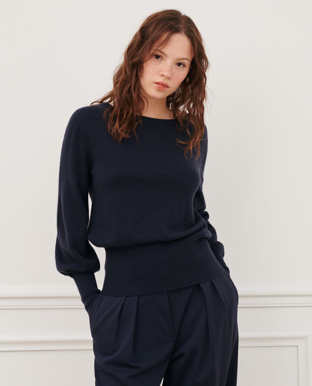 Fine cashmere boatneck jumper Night sky