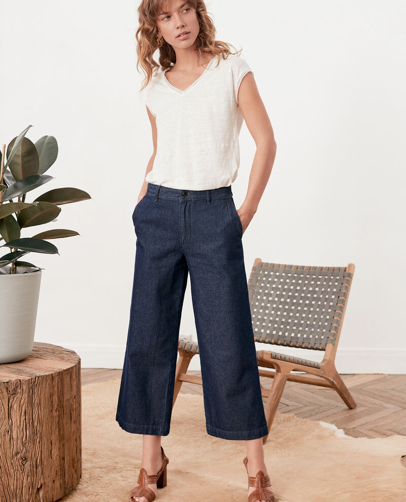 kiezen Artistiek biologisch Wide cropped jeans INDIGO