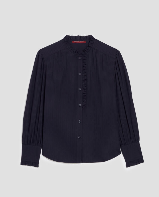 Long-sleeve cotton shirt H695 night sky