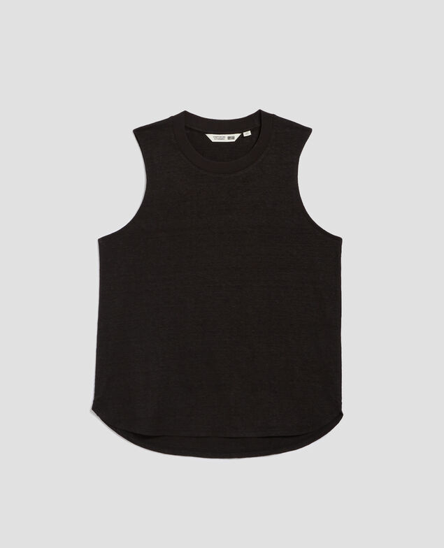 MARCELLE - Linen tank top H091 black beauty