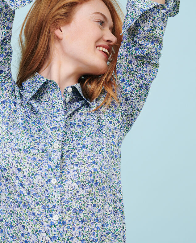 Cotton shirt 92 print blue