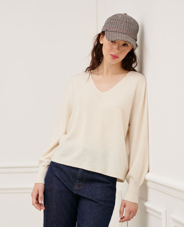 Loose cashmere 3D jumper Jet stream