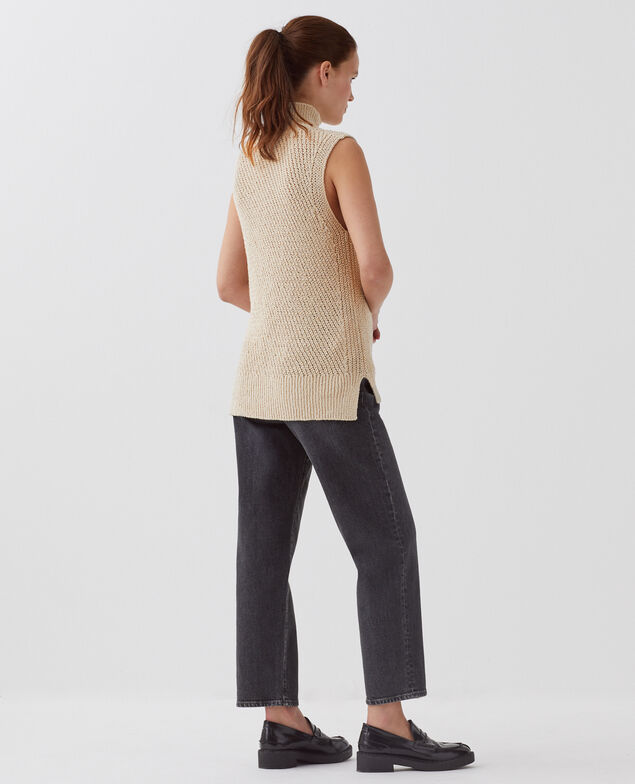 Sleeveless jumper H311 oyester gray