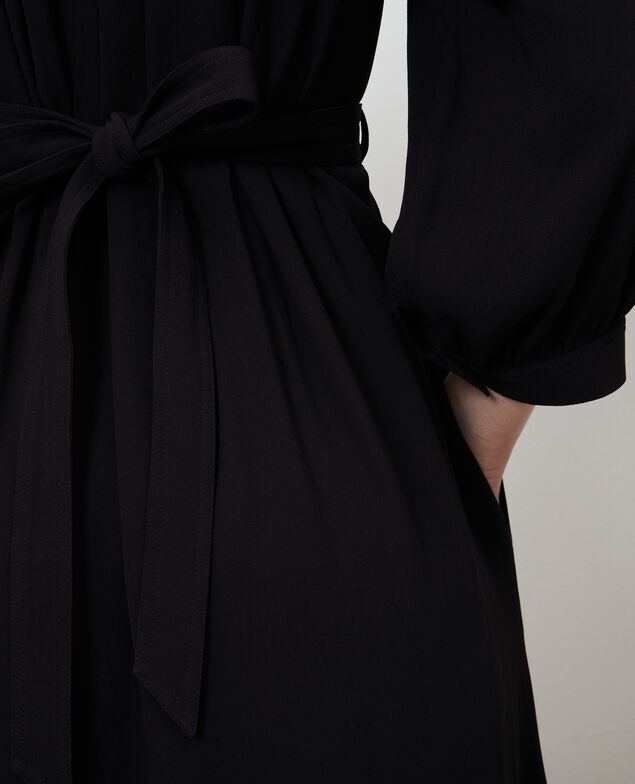 Loose belted maxi dress Black beauty