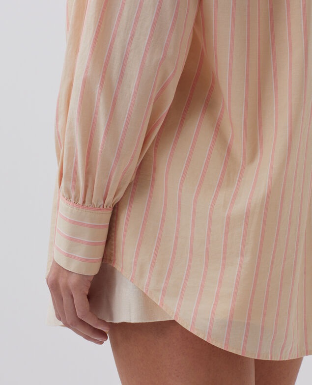 Cotton tunic shirt 0470 apricot stripe