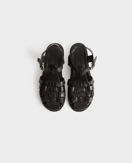 Braided leather sandals 8853 09 black 3ss062