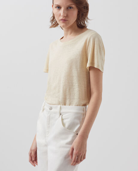 AMANDINE - linen round neck t-shirt 0300 castle wall 2ste055f05