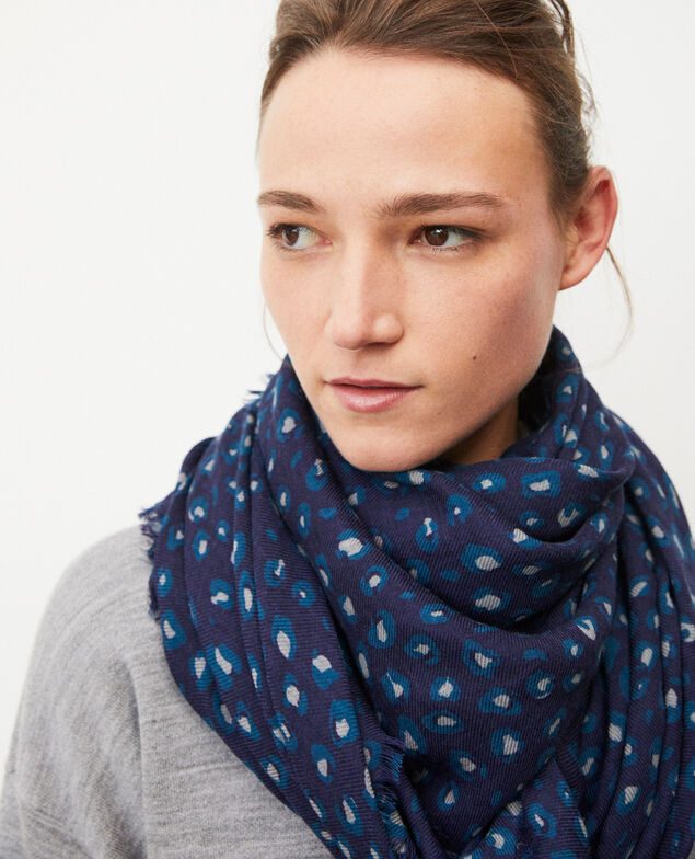 Printed wool scarf Green