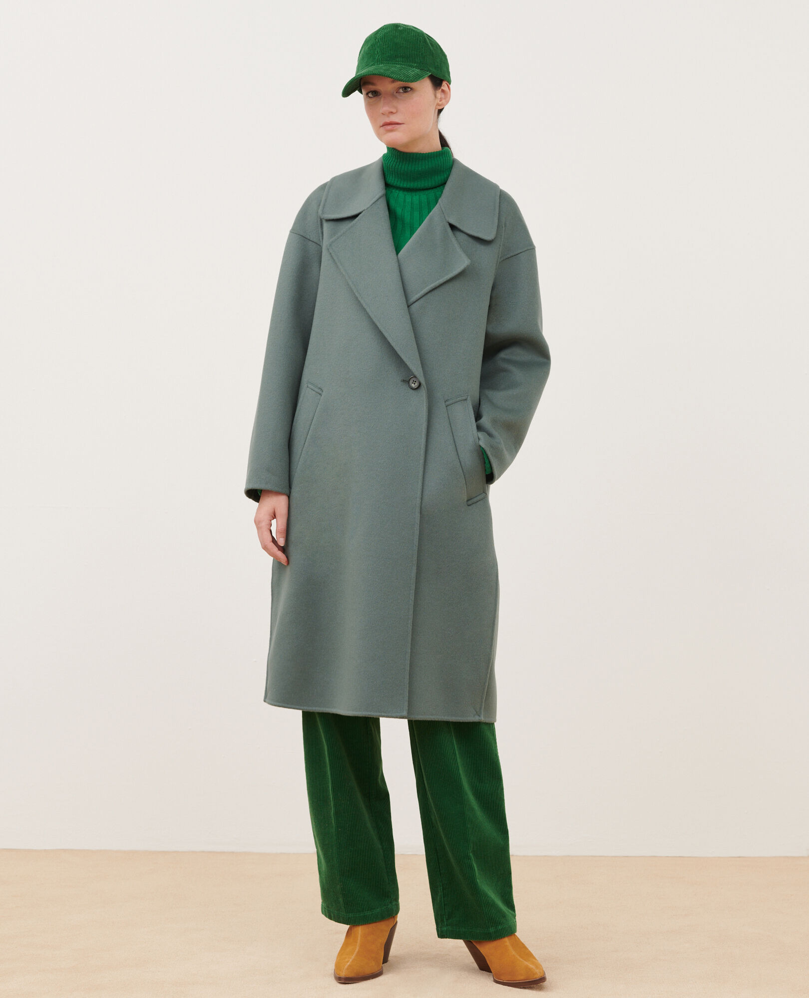 Green deals cashmere coat