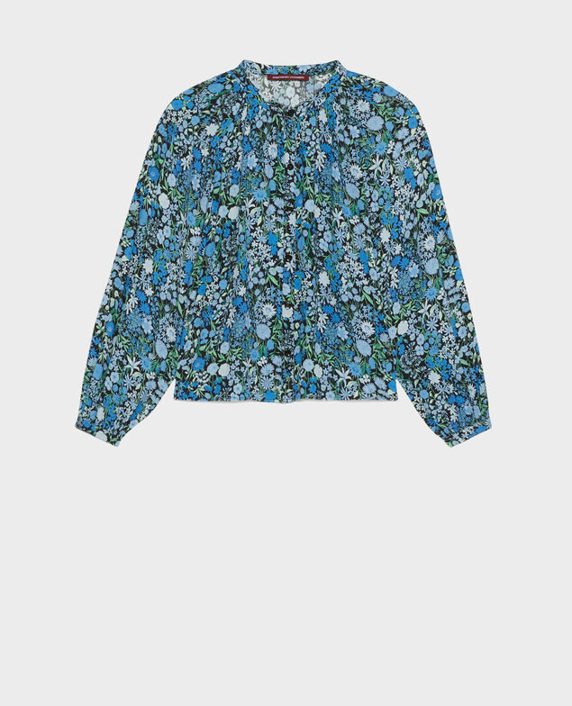 Loose printed blouse 98 print blue