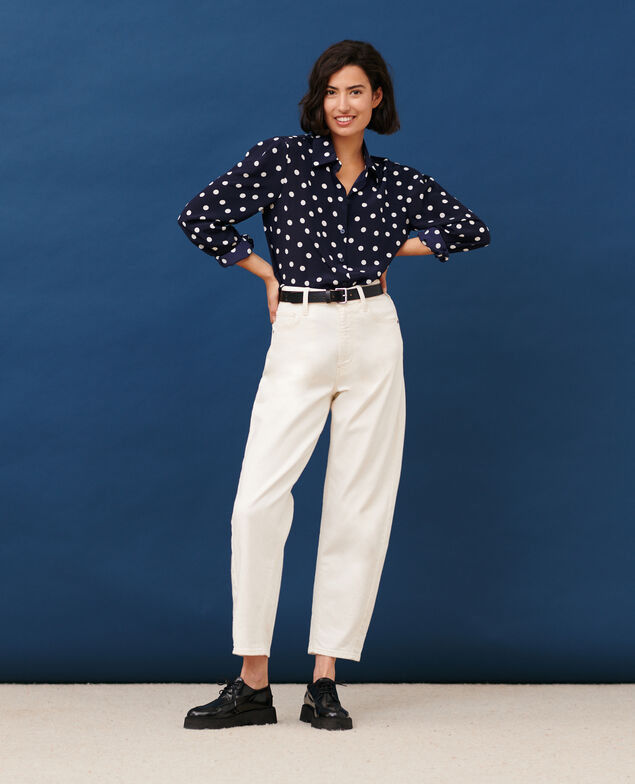 SYDONIE - BALLOON - 7/8 cotton jeans 106 denim offwhite
