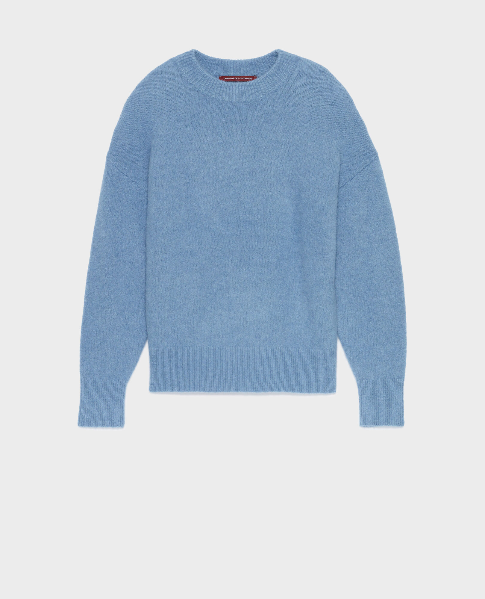 Alpaca blend round neck jumper lt blue infinity - Comptoir