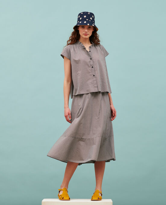 Cotton voile gingham skirt 7073 88_VICHY