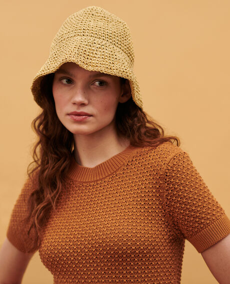Short-sleeve cotton jumper 0320 almond brown 3sju106c09