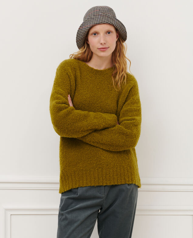 Round neck wool blend jumper 8833 54 green