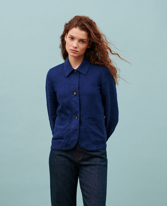 Linen jacket 0643 MEDIEVAL BLUE