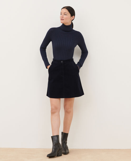 Corduroy mini skirt 8846 NAVY