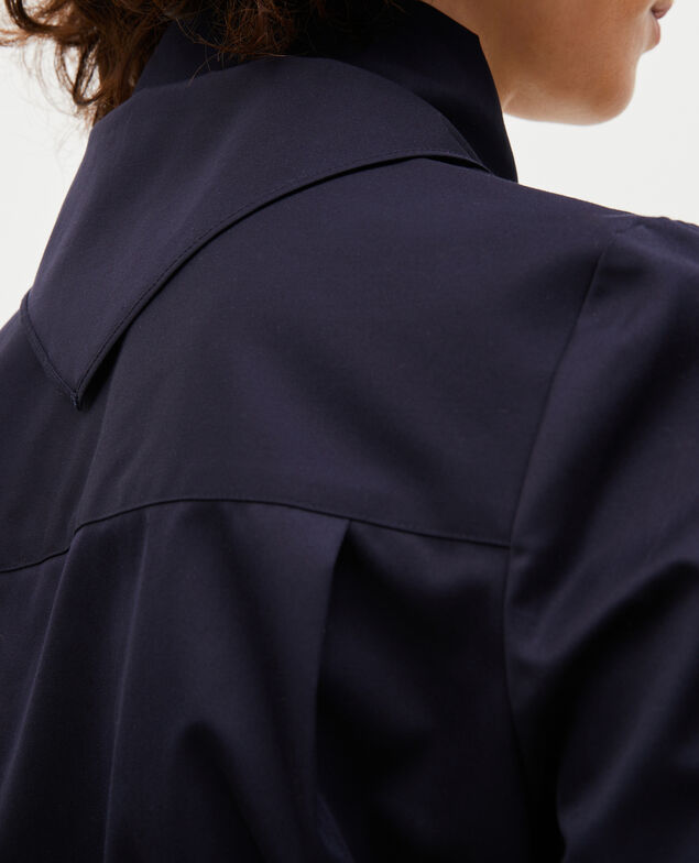  Cotton blouse with removable neck tie Night sky