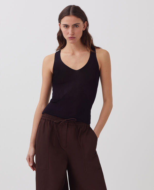 Rib knit tank dress H695 night sky