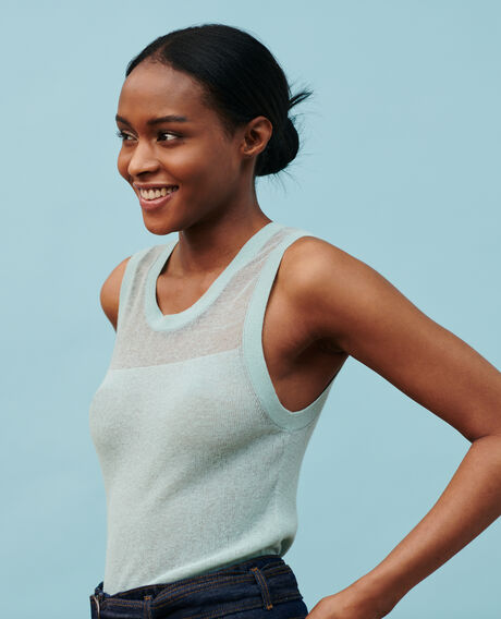 Cotton blend tank top 0500 surf spray green 3sju148l02