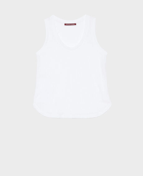 Sleeveless linen T-shirt 4235 optical white 3ste180f05
