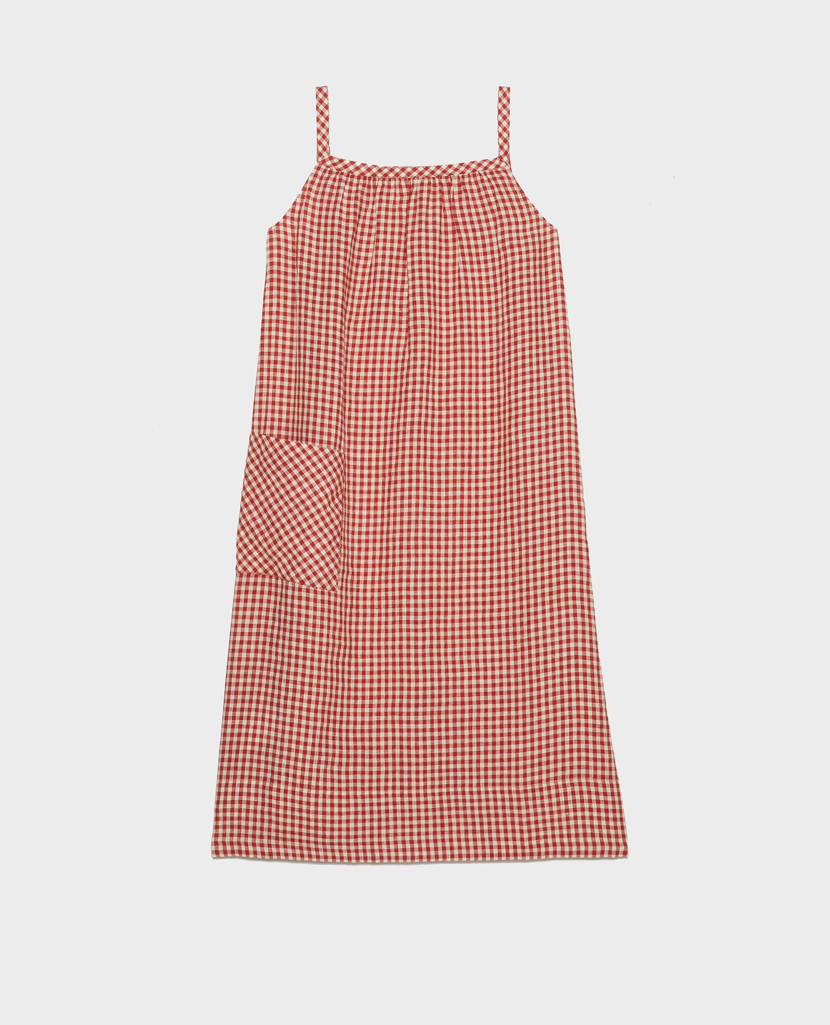 Cotton dress vichy ketchup buttercream - Comptoir des Cotonniers