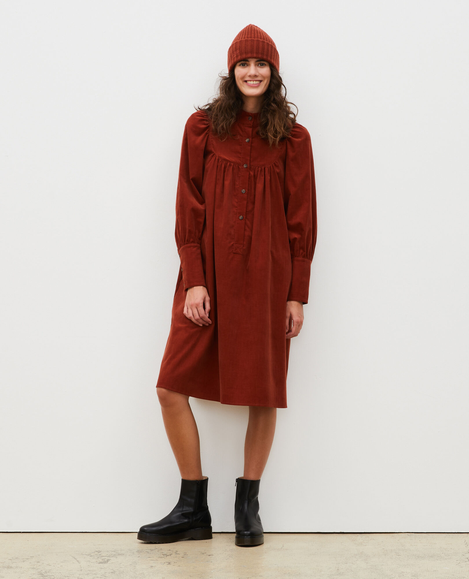 corduroy smock dress