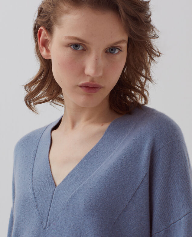 Cashmere V-neck jumper I060 folkstone gray
