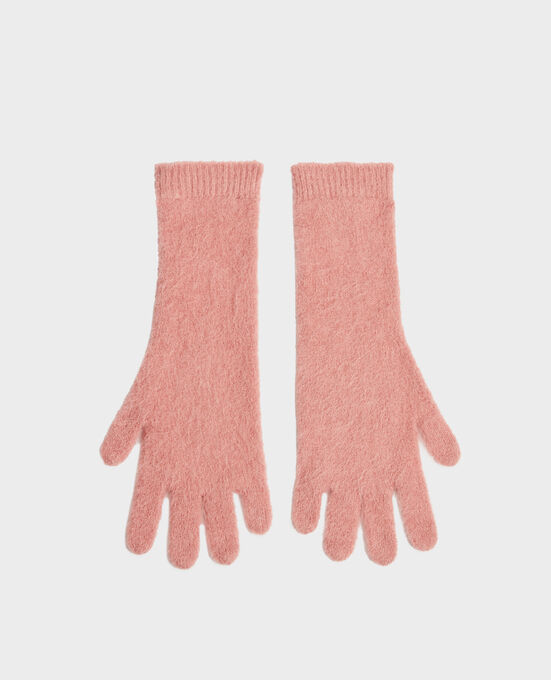 Gloves in mixed alpaca wool A110 PINK KNIT