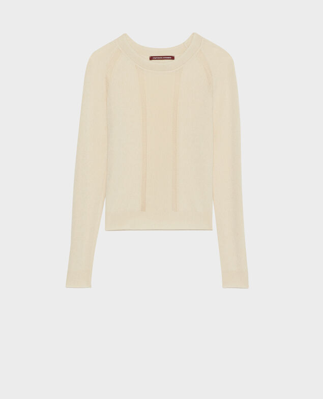 Mixed silk jumper 30 natural