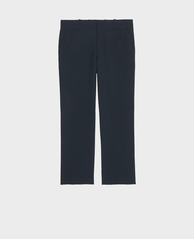 Smooth wool boyfriend trousers Dark navy