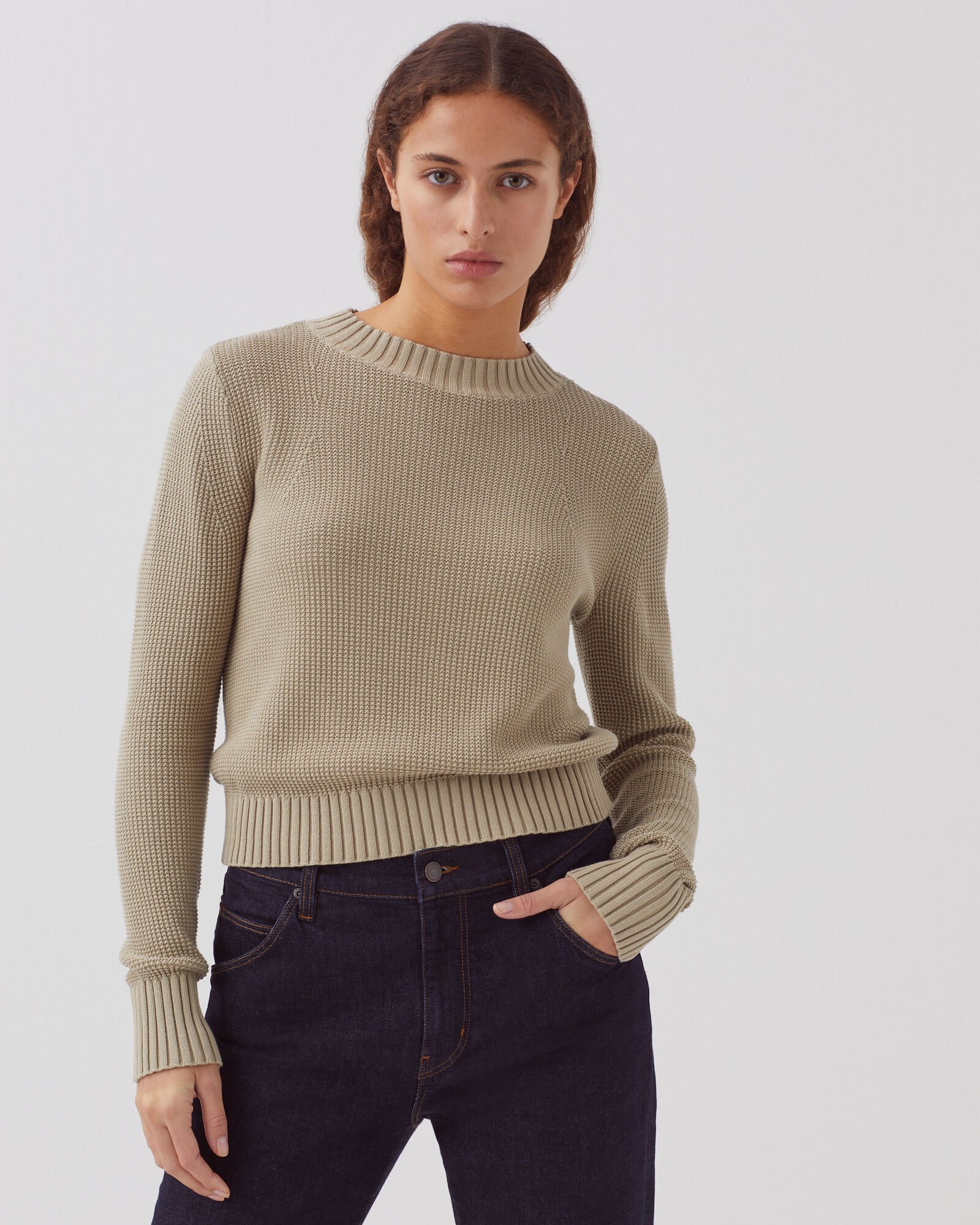 Cropped deals cotton jumper