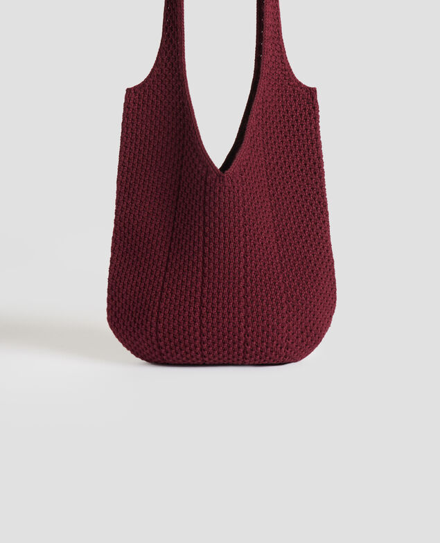 Cotton crochet tote bag J380 decadent chocolate