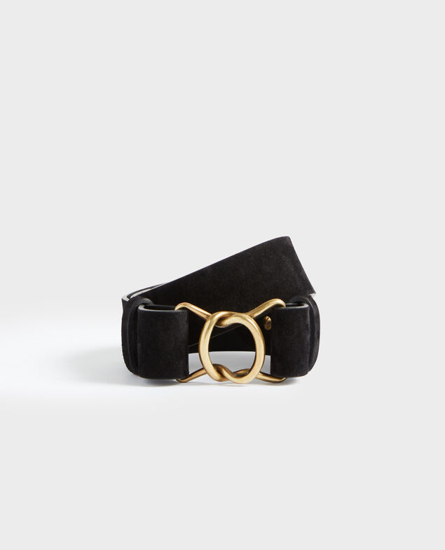 Ceinture fine en cuir suédé