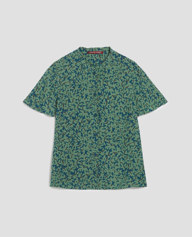 Short-sleeve fluid blouse H642 petal majolica