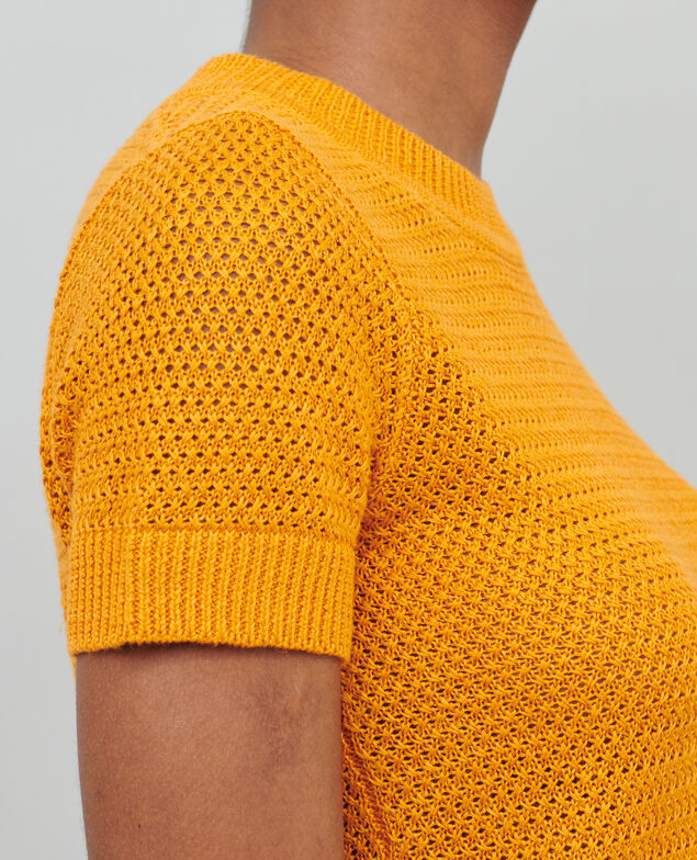 Short-sleeve linen jumper 23 orange