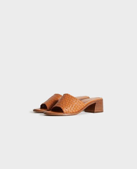 Leather heeled sandals 31 beige 2ss22353